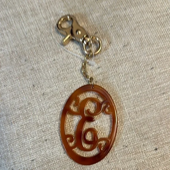 Fashion Hollow Laser Cut "E" Acrylic Letter Purse Charm or Keychain for Women - Picture 1 of 3